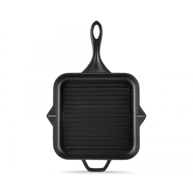 Μαντεμένιο Τετράγωνο Τηγάνι Γκιλ Εμαγιέ Hosse, Black Onyx, 28x28cm - Μαύρα Μαντεμένια Μαγειρικά Σκεύη