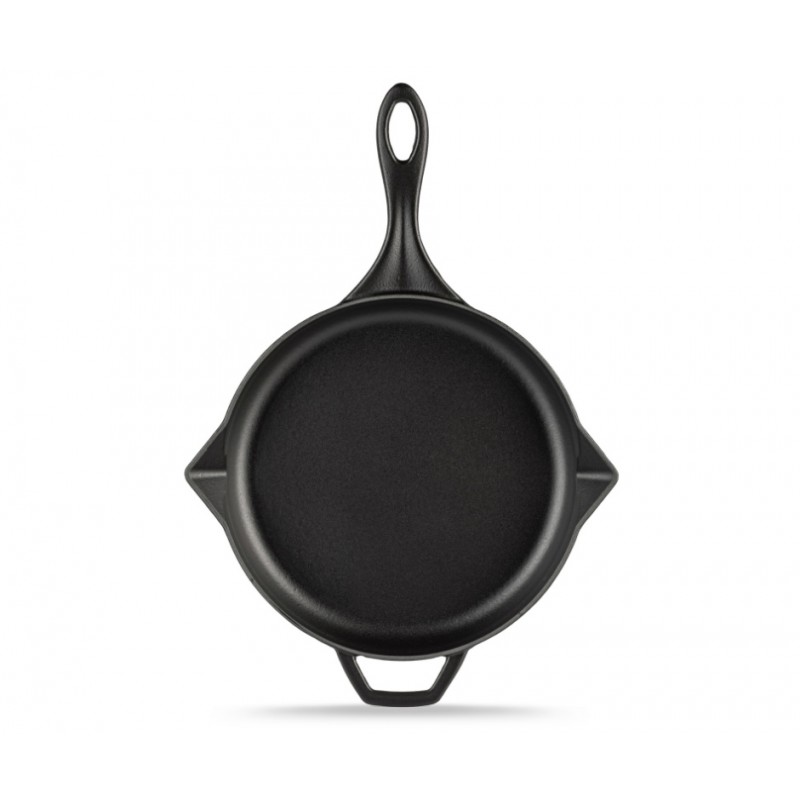 Μαντεμένιο Τηγάνι Εμαγιέ Hosse, Black Onyx, Ф28cm - Μαύρα Μαντεμένια Μαγειρικά Σκεύη